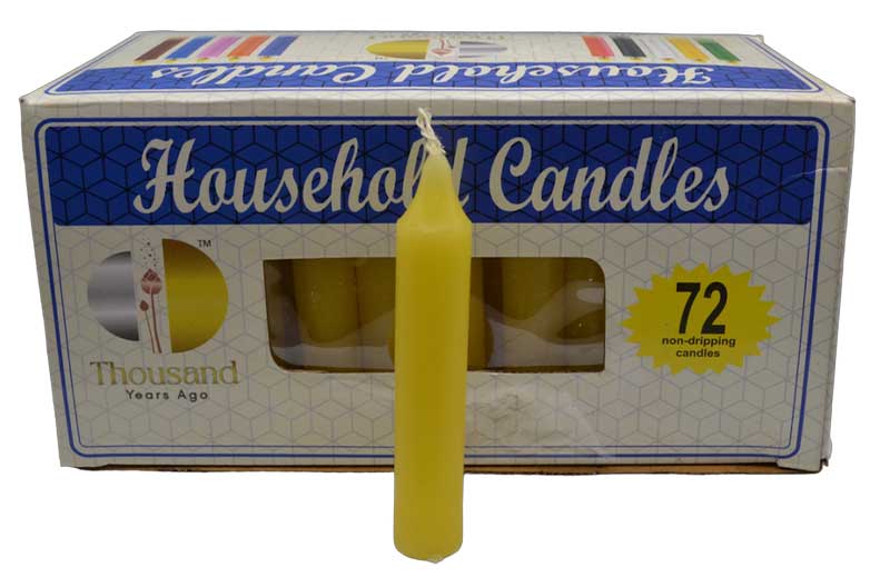 (image for) (set of 72) Yellow 4" household candles - Click Image to Close
