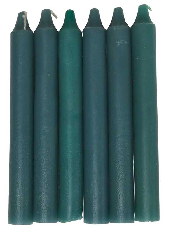 (image for) (set of 6) Green 6" household candle