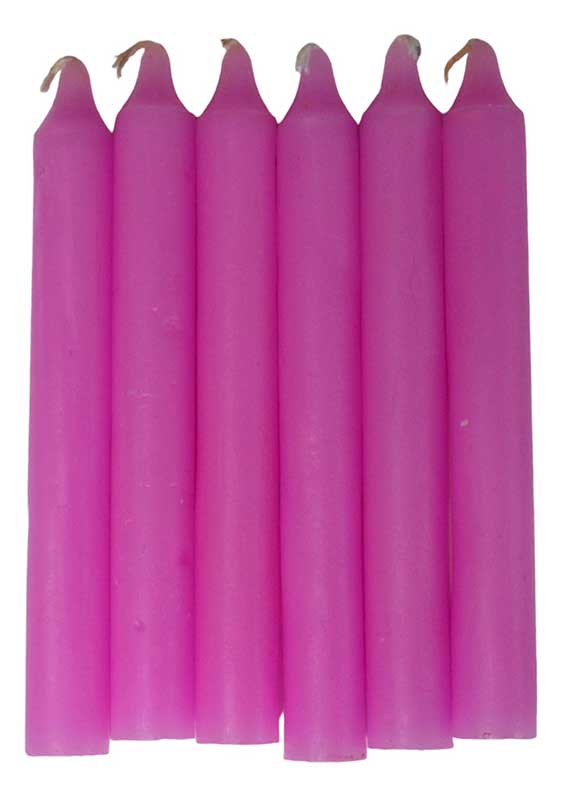 (image for) (set of 6) Pink 6" household candle