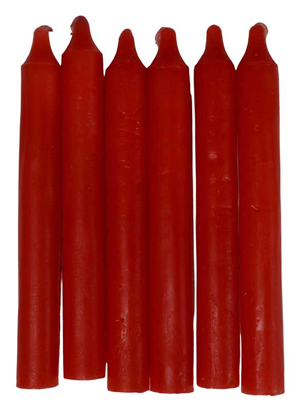 (image for) (set of 6) Red 6" household candle