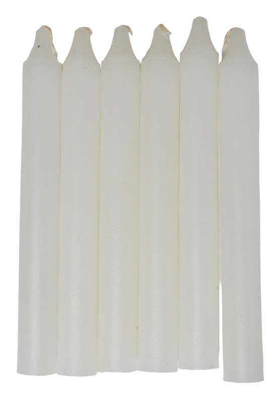(image for) (set of 6) White 6" household candle