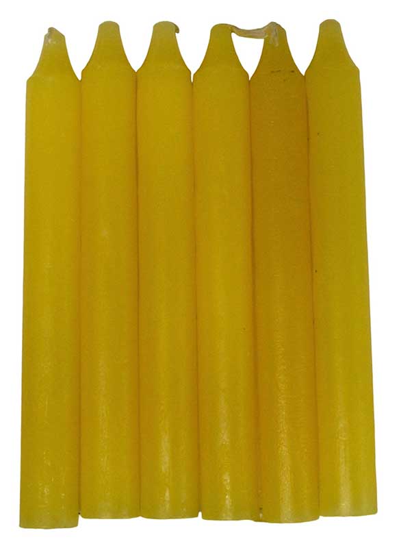 (image for) (set of 6) Yellow 6" household candle