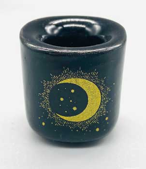 (image for) Moon & Star Black ceramic holder - Click Image to Close