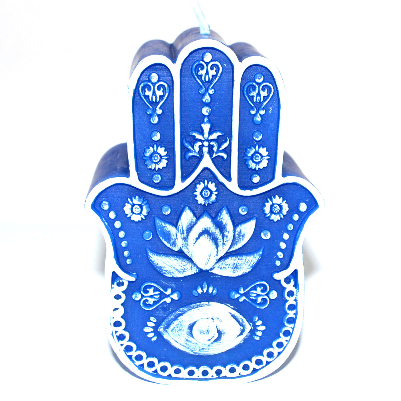 (image for) 5 1/2" Blue Hand of Fatima candle