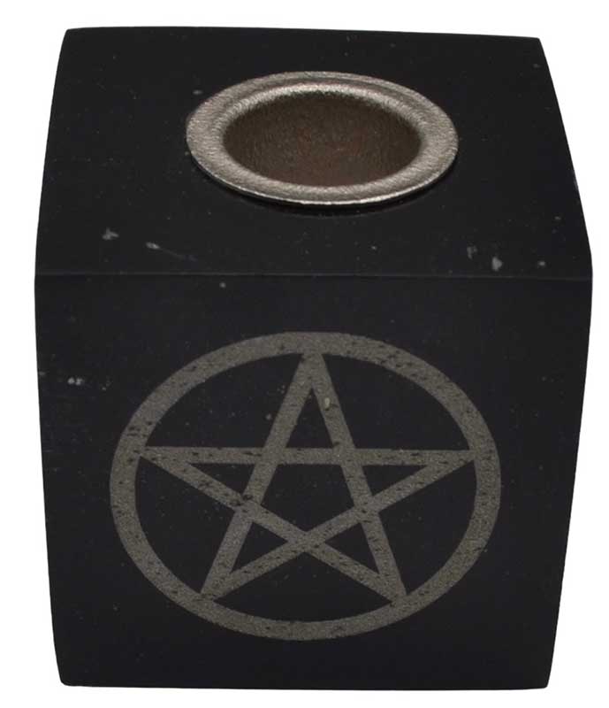 (image for) Pentagram Black Onyx chime candle holder