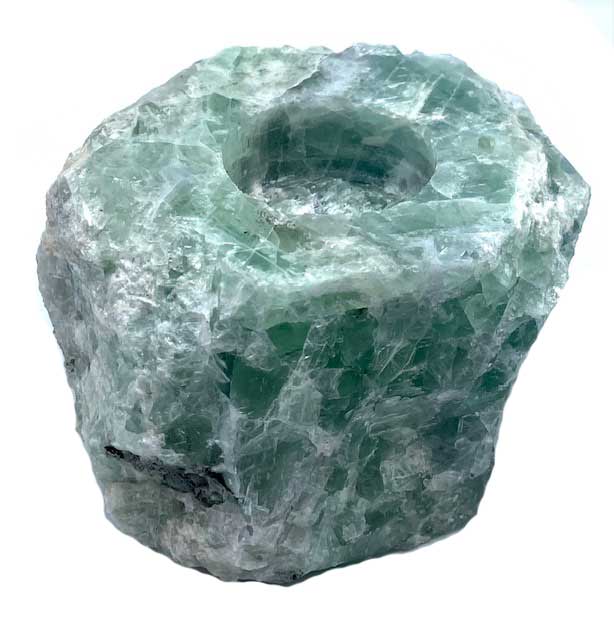 (image for) 3-5" Rough Fluorite tealight holder - Click Image to Close