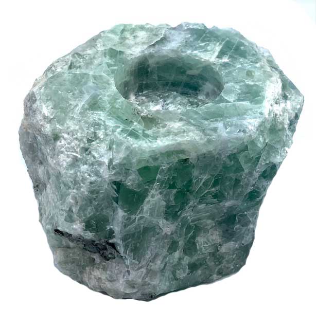 (image for) 3-5" Rough Fluorite tealight holder