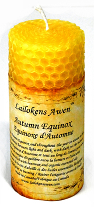 (image for) 4" Autumn Equanox Altar Lailokens Awen candle - Click Image to Close