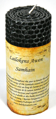 (image for) 4" Samhain Sabbat Lailokens Awen candle - Click Image to Close