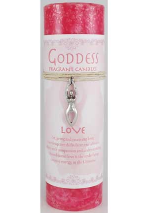 (image for) Love Pillar Candle with Goddess Necklace - Click Image to Close