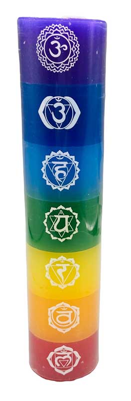 (image for) 7 Chakra pillar candle - Click Image to Close
