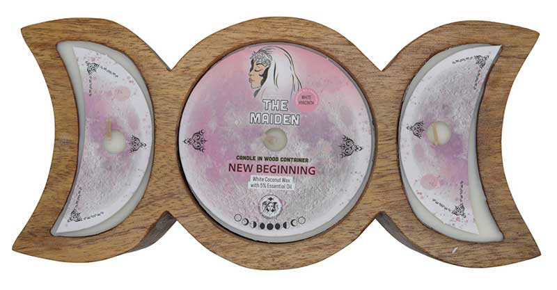 (image for) 60 hr Maiden New Beginning triple moon candle