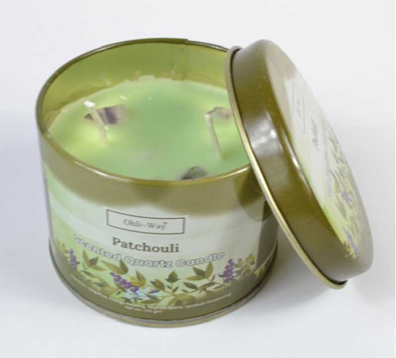 (image for) Pachuli (Patchouli) quartz tin candle - Click Image to Close