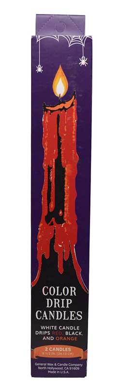 (image for) (set of 2) Red, Black Orange Drip candles - Click Image to Close