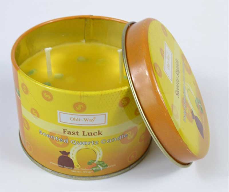 Suerte Rapida (Fast Luck) quartz tin candle (image for) Suerte Rapida (Fast Luck) quartz tin candle