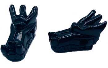 (image for) (set of 2) 1 3/4" Dragon's Head Obsidian, Black - Click Image to Close