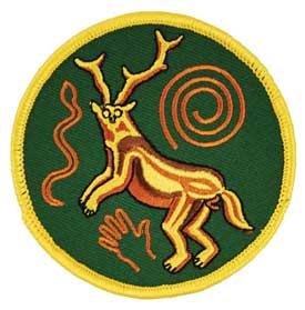 (image for) Paleo Shaman iron-on patch 3" - Click Image to Close