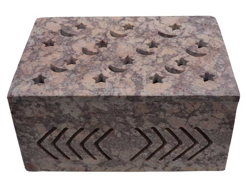 (image for) 4" x 6" x 3" Star & Moon soapstone box - Click Image to Close