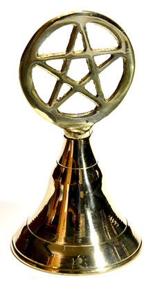 (image for) 4" Pentagram brass bell - Click Image to Close