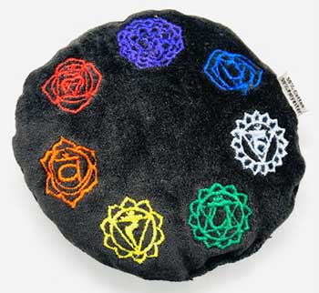 (image for) 4 1/2" Black Velvet Chakra cushion - Click Image to Close