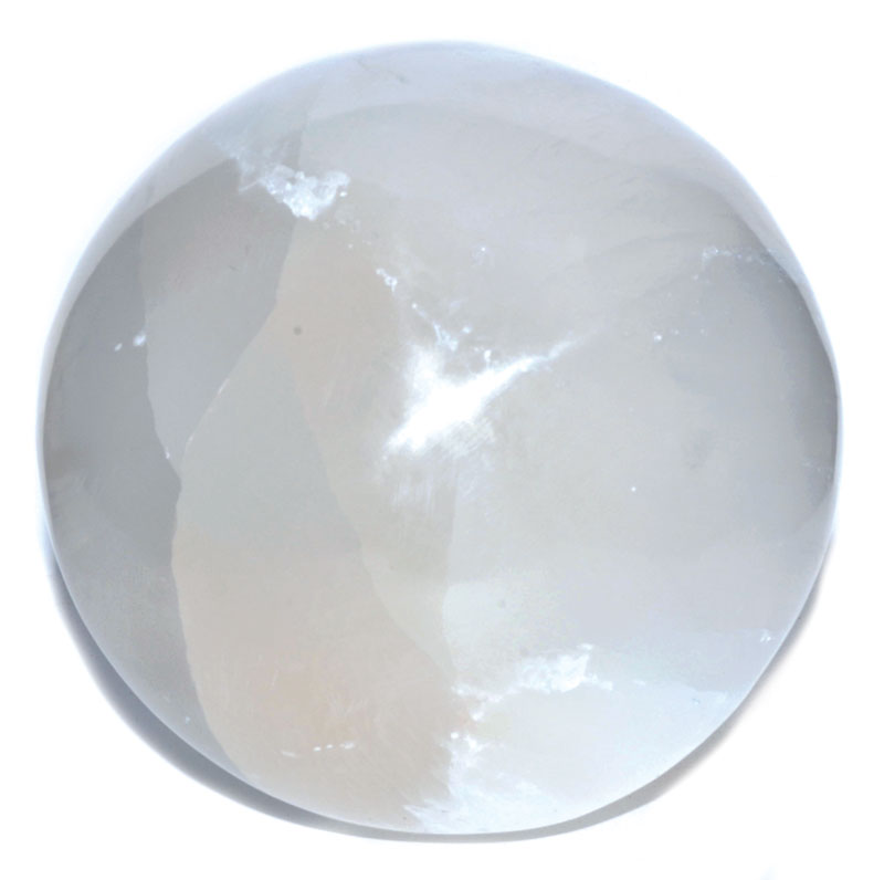 (image for) 5" White Selenite gazing ball - Click Image to Close