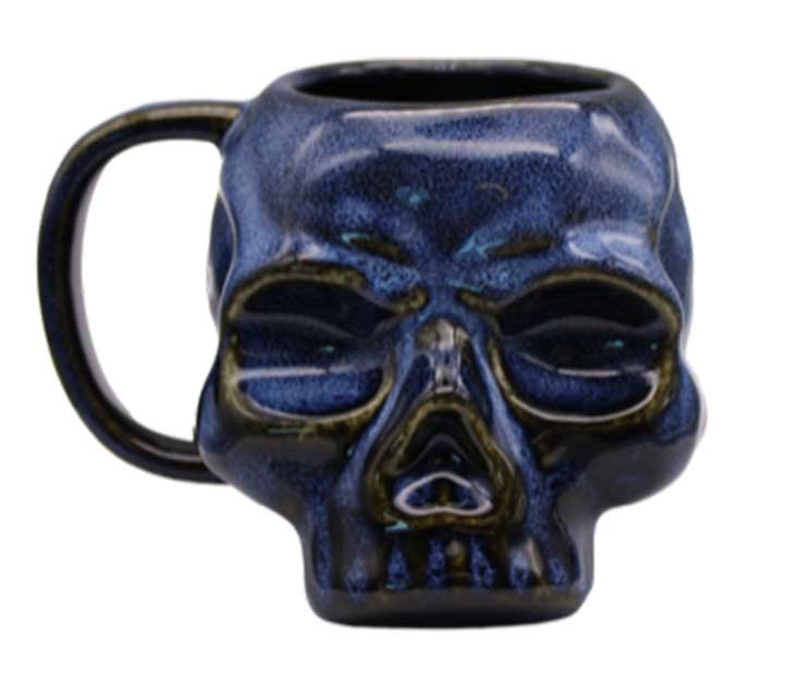 (image for) 3 3/4" Skull Blue mug - Click Image to Close