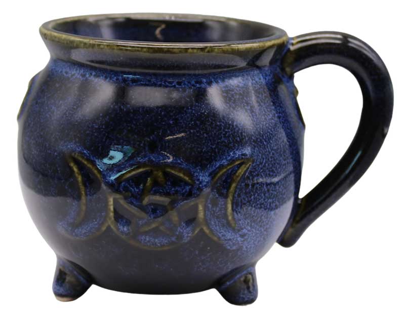 (image for) 3 3/4" Pentagram Cauldron Blue mug - Click Image to Close