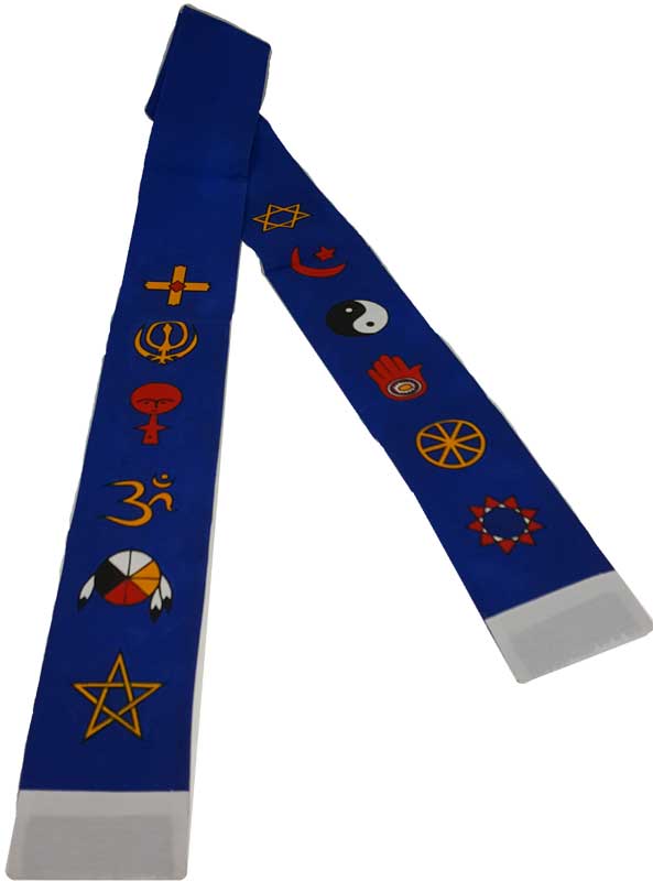 (image for) Interfaith Minister's Stole blue/ white