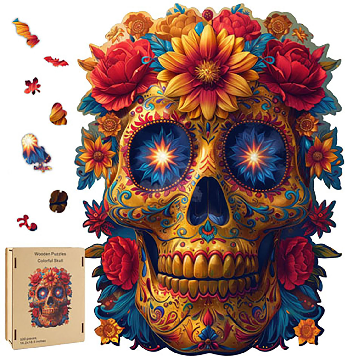 (image for) Skull & Roses wood puzzle