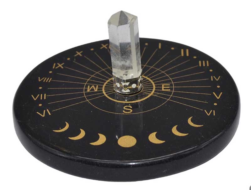 (image for) 3" Black Agate & Crystal Sun Clock - Click Image to Close