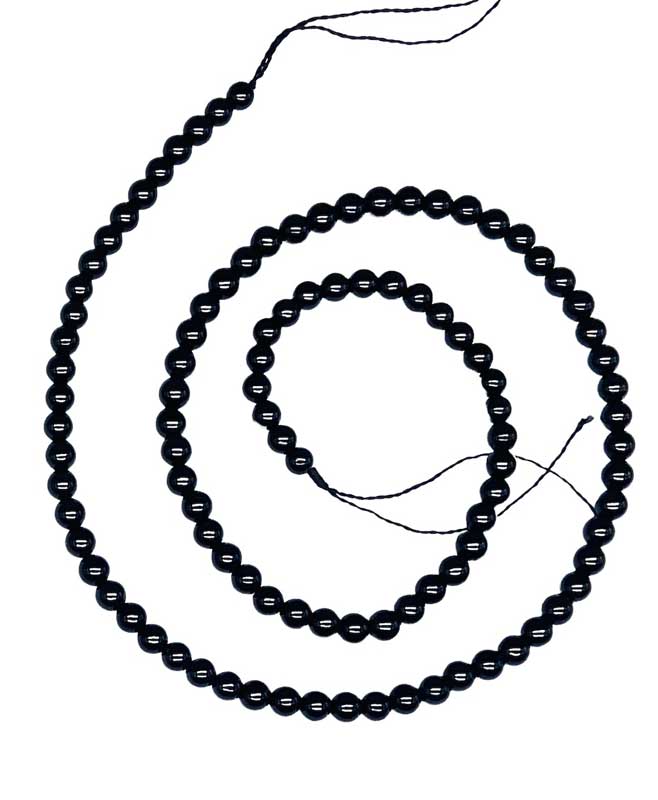 (image for) 4mm Black Tourmaline beads
