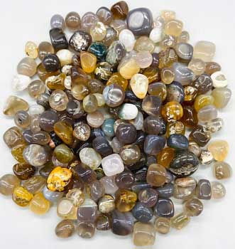(image for) 1 lb Agate, Grey tumbled chips 8-12mm - Click Image to Close