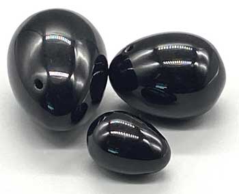 (image for) (set of 3) Black Obsidian Yoni eggs