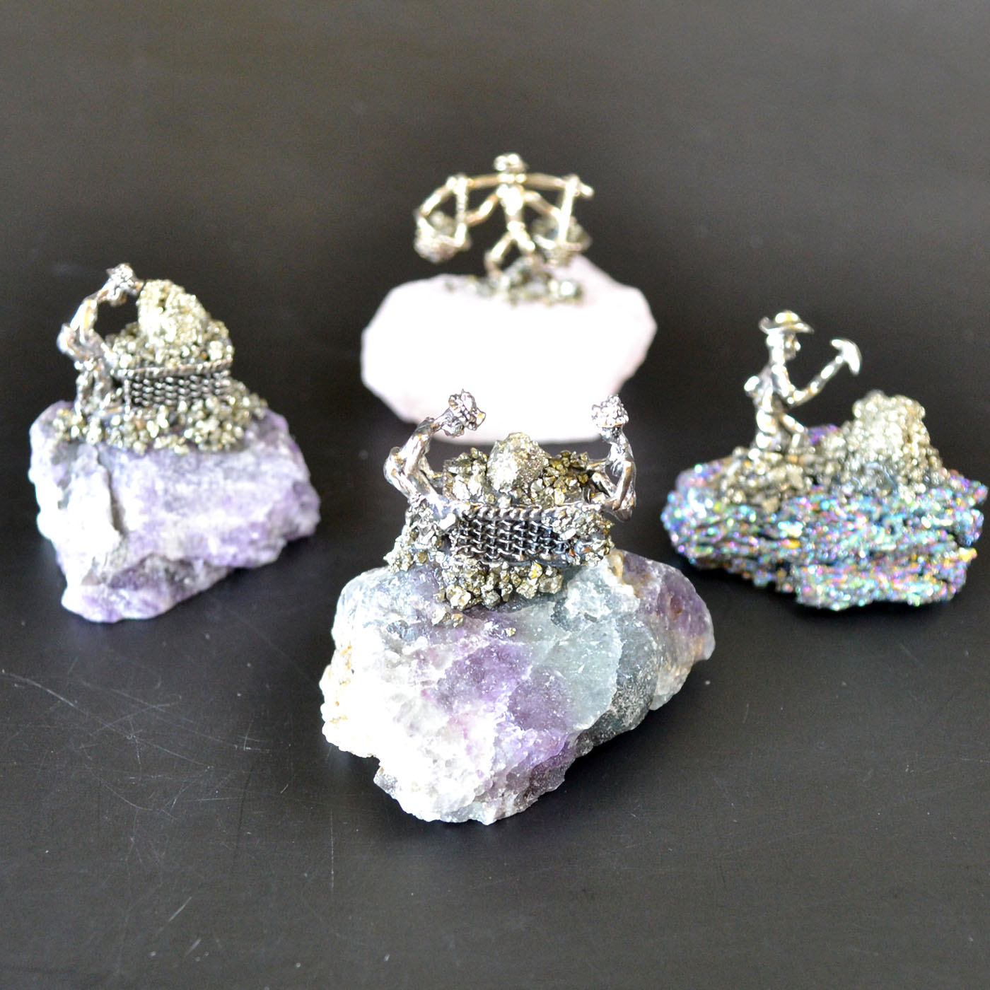 (image for) (set of 4) Miner on Mixed stones
