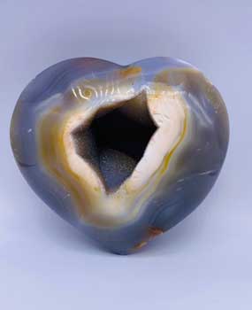 (image for) XX-large Heart Puffed Druze Agate