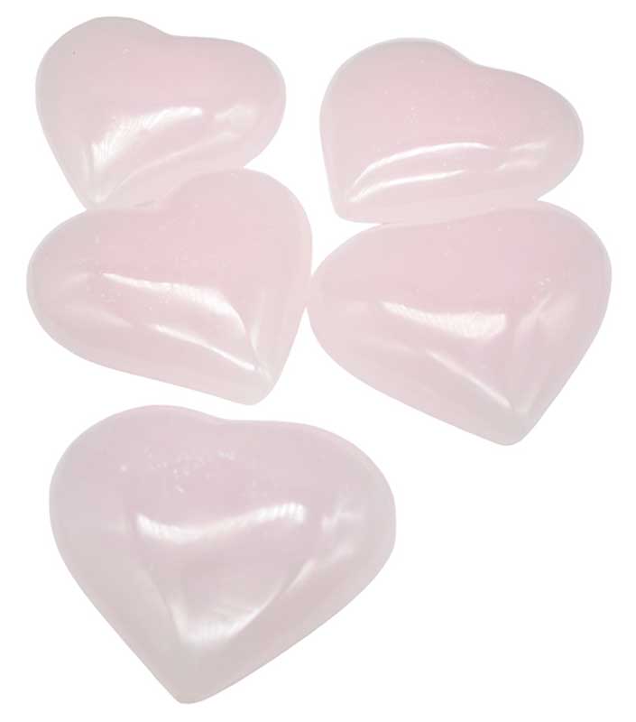 (image for) (set of 5) 2" Calcite, Pink heart