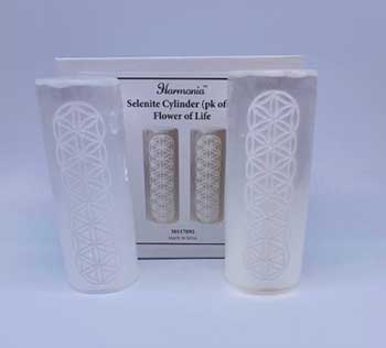 (image for) Flower of Life Selenite harmonizer (set of 2) - Click Image to Close