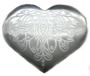 (image for) 3" Selenite heart , Lotus - Click Image to Close