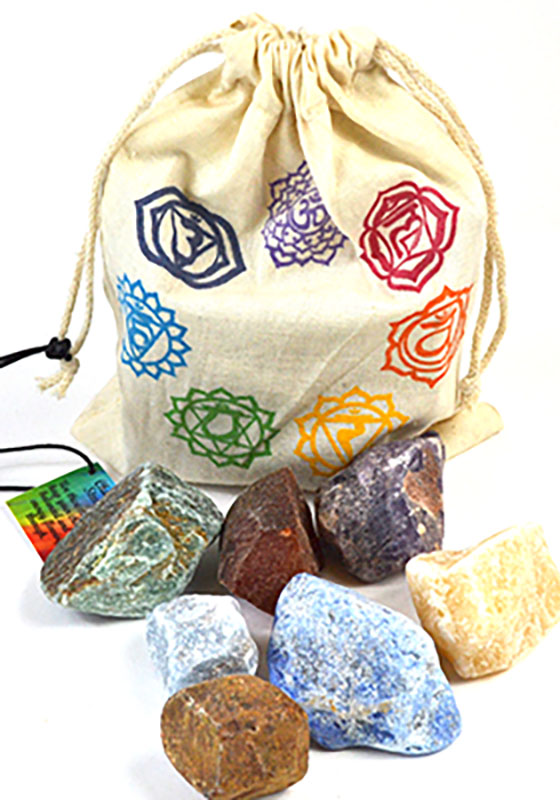 (image for) (set of 7) Chakra stones with Bag