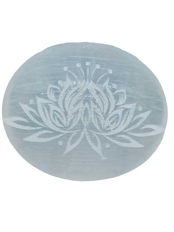 (image for) Selenite Lotus palm stone - Click Image to Close
