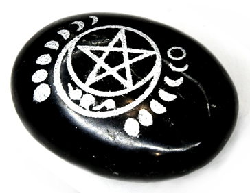 (image for) Tourmailne Pentagram & Moon palm stone