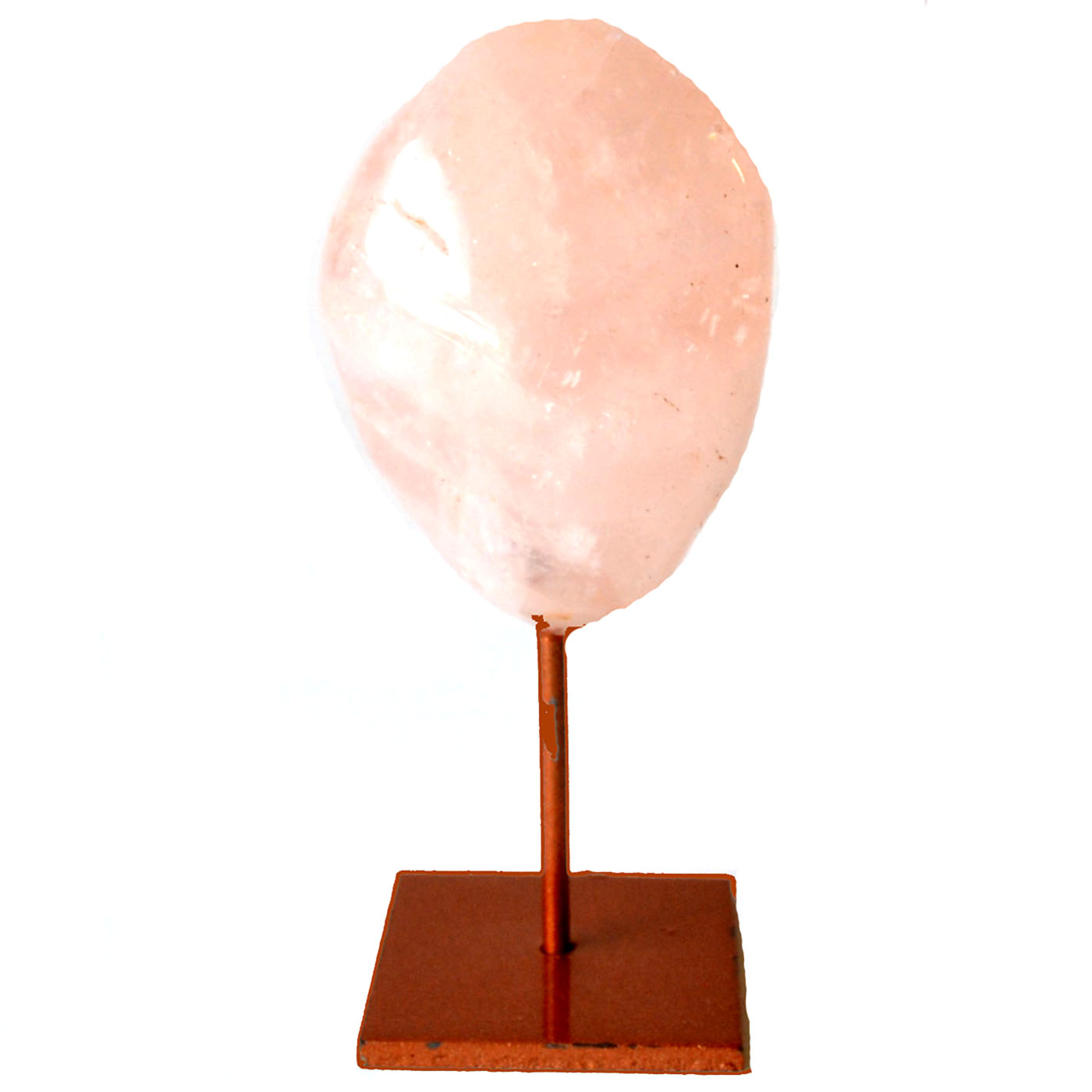 Rose Quartz on copper stand (image for) Rose Quartz on copper stand