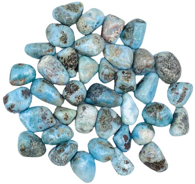 (image for) 1 lb Larimar tumbled stones - Click Image to Close