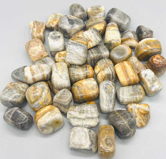 (image for) 1 lb Onyx, Stripe tumbled stones