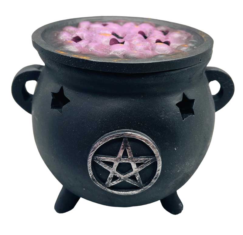 (image for) 3 1/4" Cauldron with Pentagram burner - Click Image to Close