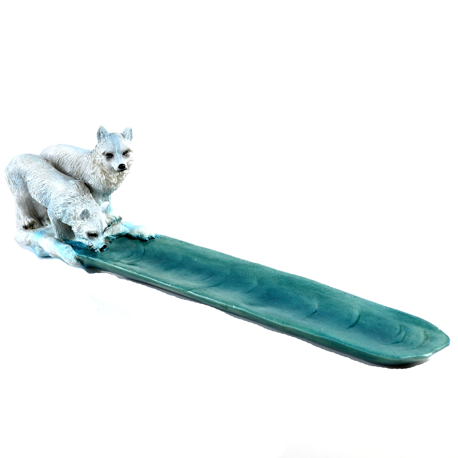(image for) 10" Wolf Drinking incense holder