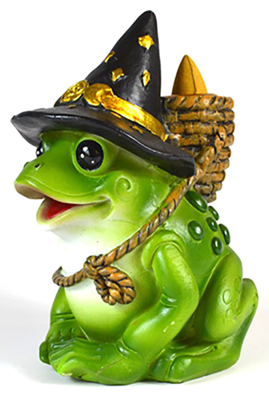 (image for) 6" Mystical Frog backflow incense burner