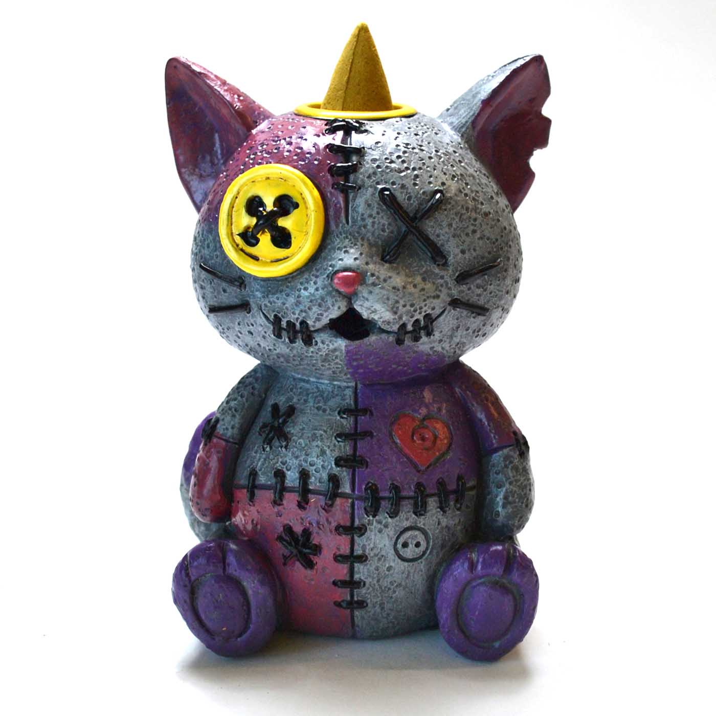 (image for) 4 1/4" Cat Voodoo Doll backflow incense burner