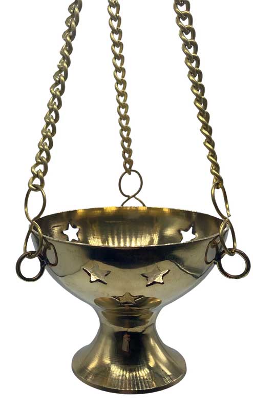 (image for) Brass Hanging incense burner - Click Image to Close