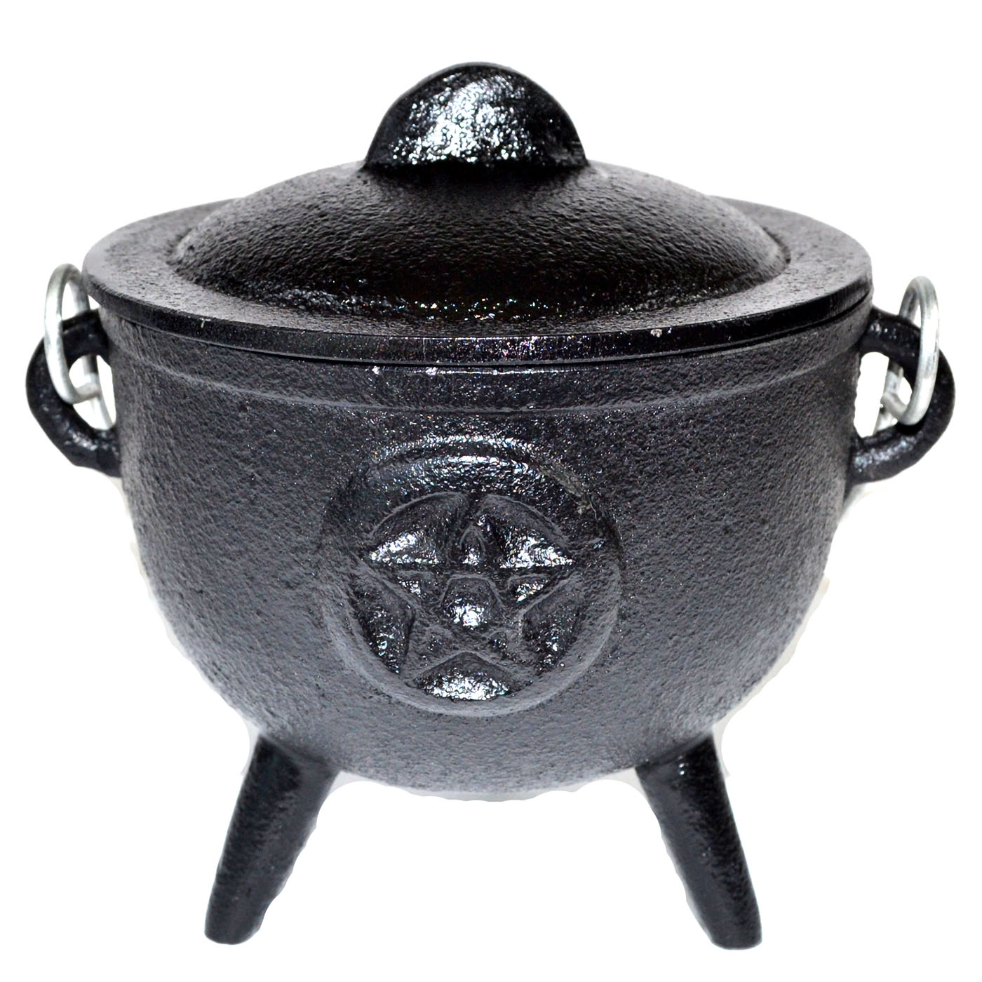 4 1/2" Pentagram cast Iron cauldron (image for) 4 1/2" Pentagram cast Iron cauldron